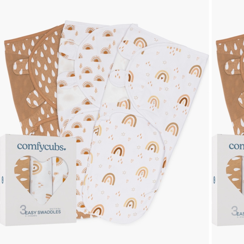 Comfy Cubs Swaddle Set with Rainbow Design